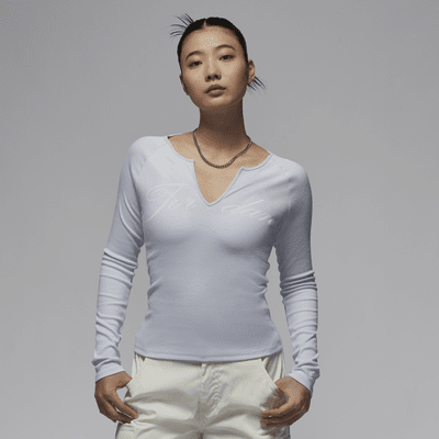 Jordan Women's Long-Sleeve Ribbed Top. Nike SG